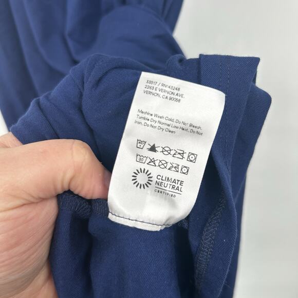 Reformation Edita Navy Blue Jersey Knit Dress With Pockets Size Medium M - Picture 5 of 7